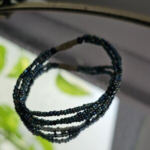 Dainty Blue Green beaded  Bracelet